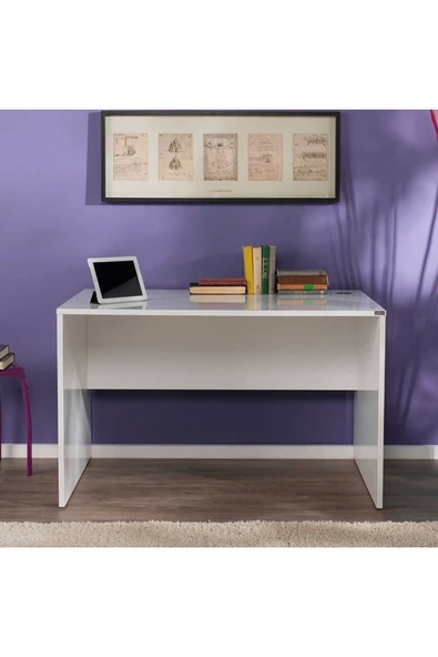uznticaret Ofis Ve Çalışma Masası - Mat Lake Beyaz 120x52x75 Cm