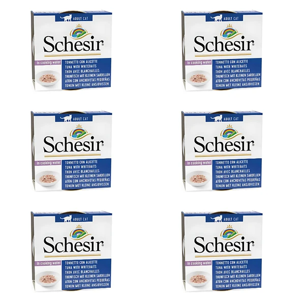 Schesir Ton Balıklı Ringa Balıklı Pirinçli Yetişkin Kedi Konservesi 85 Gr (6 Adet)