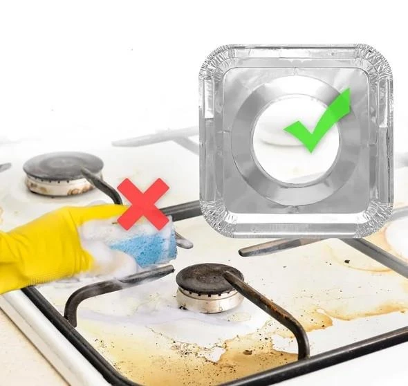 Kare Ocak Üstü Yağ Koruyucu Alüminyum Levha 23*23 cm 10 Adet - Resim 4