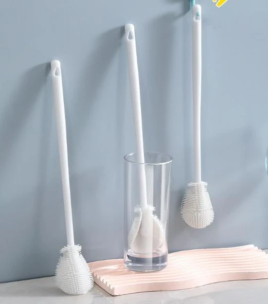 Kavanoz ve Biberon Yıkama Fırçası Silikon Beyaz ürün görseli 1