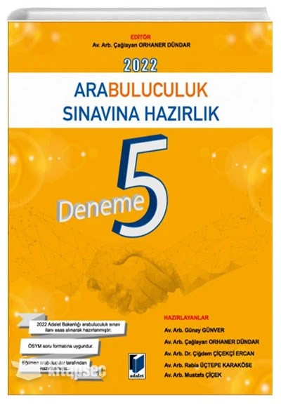 2022 Arabuluculuk Sınavına Hazırlık 5 Deneme Adalet Yayınevi