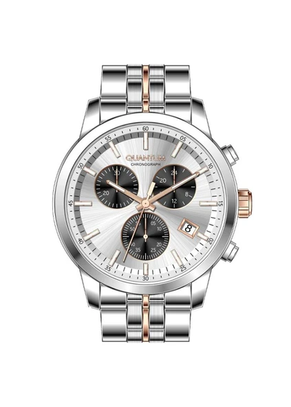 Quantum PWG1008.400 Kronograf Çelik Kordon Çelik Kasa 10 ATM Suya Dayanıklı Metalik Renk Erkek Kol Saati