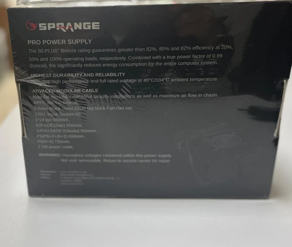 SPRANGE PS700-80P 700 Watt 80 Plus Bronze Power Supply - 5