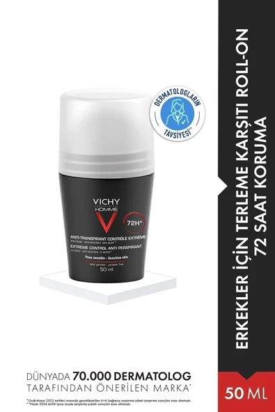 Vichy Homme Deodorant 72H Erkek Yoğun Terleme Karşıtı Roll-On 50 ml
