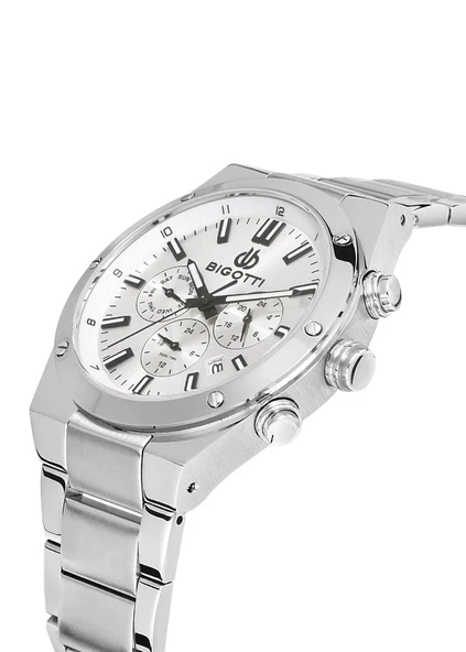 Bigotti BG.1.10511.1 Tüm Fonksiyonları Aktif Çelik Kordon Çelik Kasa 5 ATM Suya Dayanıklı Metalik Renk Erkek Kol Saati - 3