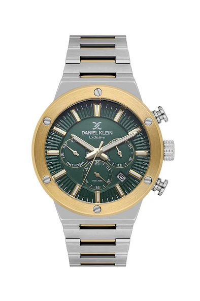 Daniel Klein DK.1.13996-4 Exclusive Tüm Fonksiyonları Aktif 3 ATM Suya Dayanıklı Çelik Kordon Gümüş-Altın Erkek Kol Saati