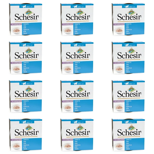 Schesir Naturel Ton Balıklı Yetişkin Kedi Konservesi 85 Gr (12 Adet)