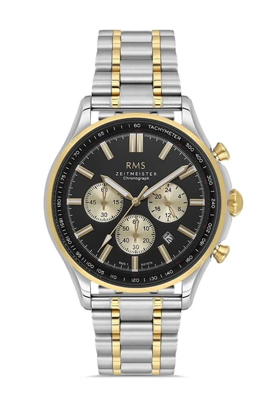 RMS Zeitmeister RMS.1.AG1579.07 Choronograph Fonksiyonlar Aktif Tachymeter   Metalik-Altın Renk Erkek Kol Saati