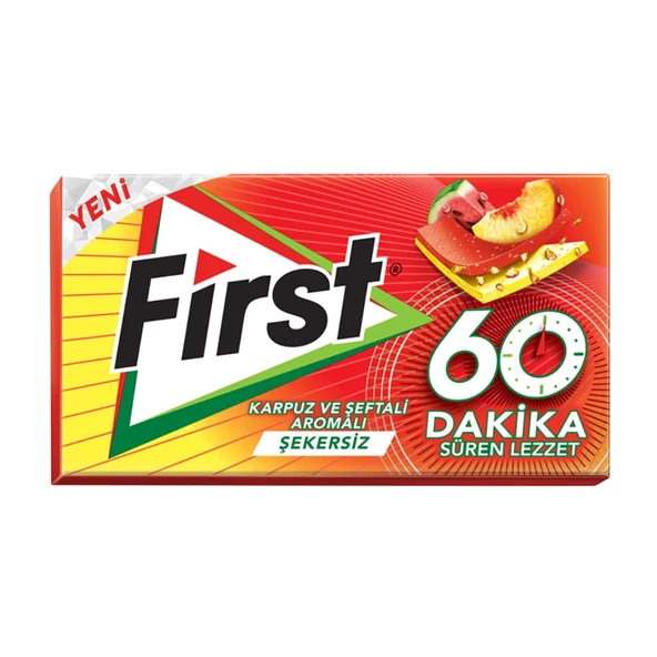 First 60 Dakika Karpuz Ve Şeftali Aromalı Sakız 27gr