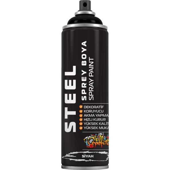 Steel Sprey Boya 200 ml Siyah