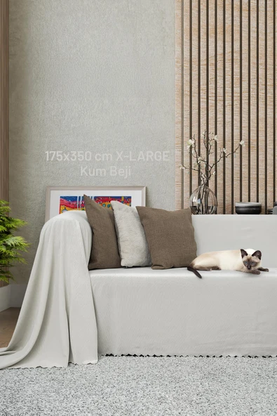 Kaymaz Koltuk Örtüsü Çift Taraflı Mikrofiber Şönil 175x350 cm XL- Kumbeji – Kedi Köpek ve Çocuk Dostu - Resim 5