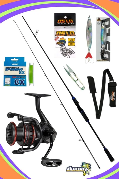 Okuma Ceymar HD CHD 2500A Oslo Legend 240cm 7-40gr 8 Örgü Spin Olta Seti ürün görseli