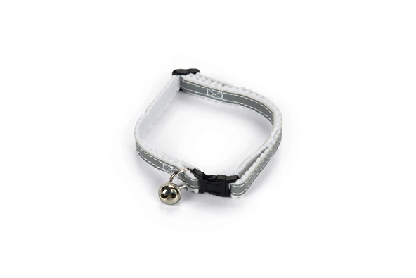 Beeztees Kedi Boyun Tasması, Fosforlu Gri Beyaz, 24,5-29,5cm ürün görseli