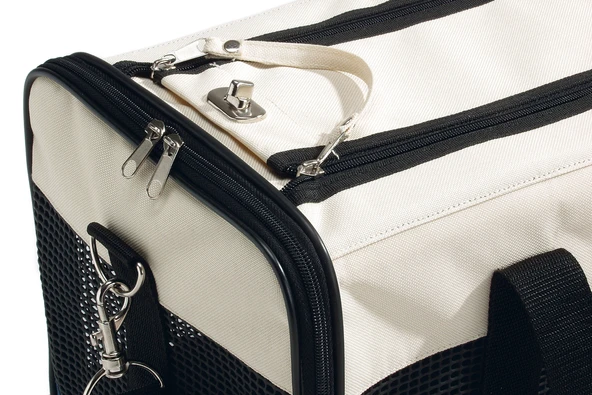 Beeztees Köpek Taşıma ve Seyahat Çantası, Krem/Mavi, 43x25x27cm - Resim 5