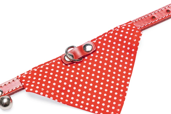 Beeztees Kedi Boyun Tasması, Bandanalı, Zilli, Kırmızı, 24-29cm - Resim 7