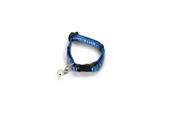 Beeztees Yavru Kedi Boyun Tasması, Zilli, Mavi, 17,5-23cm