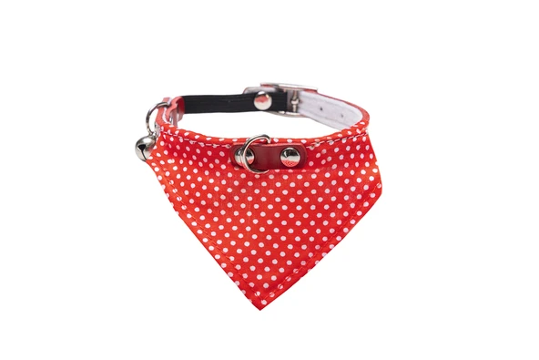 Beeztees Kedi Boyun Tasması, Bandanalı, Zilli, Kırmızı, 24-29cm ürün görseli