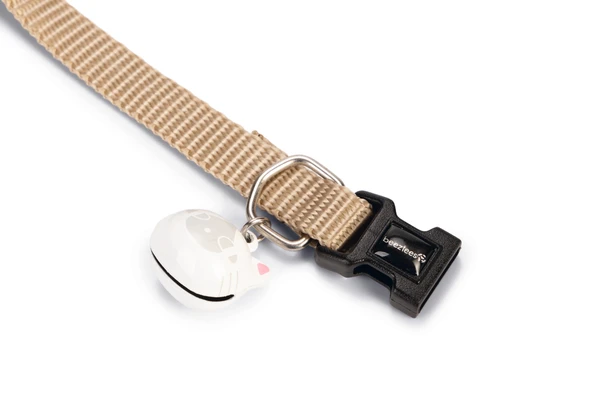 Beeztees Kedi Boyun Tasması, Zilli, Bej, 20-30cm - Resim 3