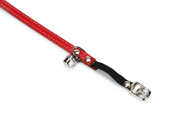 Beeztees Kedi Boyun Tasması, Deri, Zilli, Kırmızı, 24-29cm - Resim 2