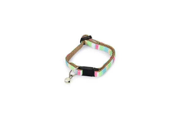 Beeztees Yavru Kedi Boyun Tasması, Zilli, Yeşil, 16-32cm