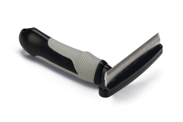 Beeztees Kısa ve Uzun Tüylü Köpek Alt Kürk Tarağı, Siyah Gri, L, 16cm, 16x11x5cm - Resim 3