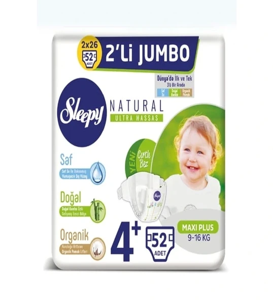 Sleepy 2'li Çocuk Bez. Maxi 52li