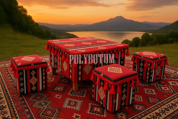 OTANTİK ŞARK KÖŞESİ MASA TABURE TAKIMI - 3