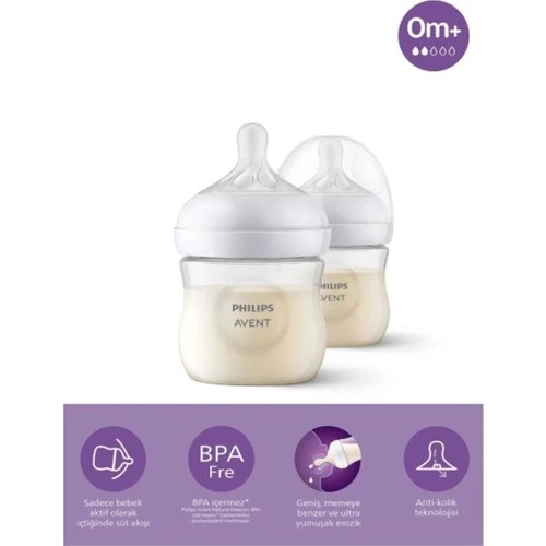 Avent Biberon Scy900/02 Dogal Tepkili Pp 125Ml 0M+ 2 Li Set