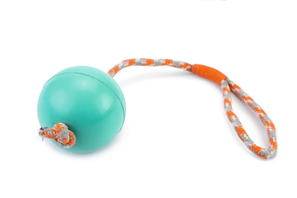 Beeztees Köpek Oyuncağı, İpli Dolu Top, Kauçuk, Turkuaz, 30cm
