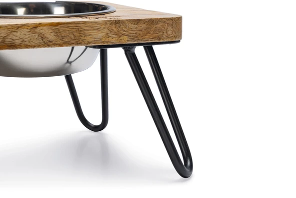 Beeztees DBL Kedi İkili Mama ve Su Kabı, Paslanmaz Çelik, Beyaz, 31x16x10cm, 2x350ml - Resim 3