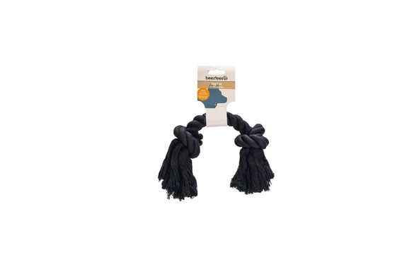 Beeztees Köpek Oyuncağı, Çift Düğümlü Diş İpi, Pamuk İplerden, Siyah, 30x7,5x6cm, 205gr - Resim 2