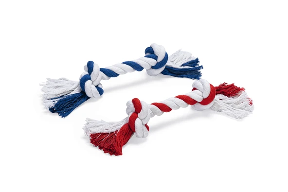 Beeztees Köpek Oyuncağı, Çift Düğümlü Diş İpi, Pamuk İplerden, 18x4x4cm, 125gr ürün görseli