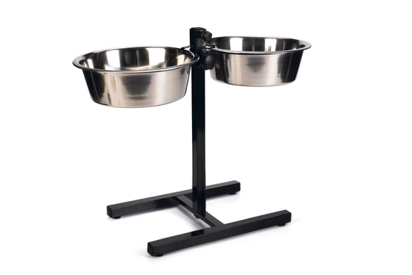 Beeztees Köpek İkili Mama Su Kabı, Ayaklı, Paslamaz Çelik, 28cm, 2x4,5L
