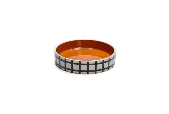 Beeztees Kedi Mama Su Kabı, Seramik, Turuncu / Beyaz, 16,5cm, 300ml