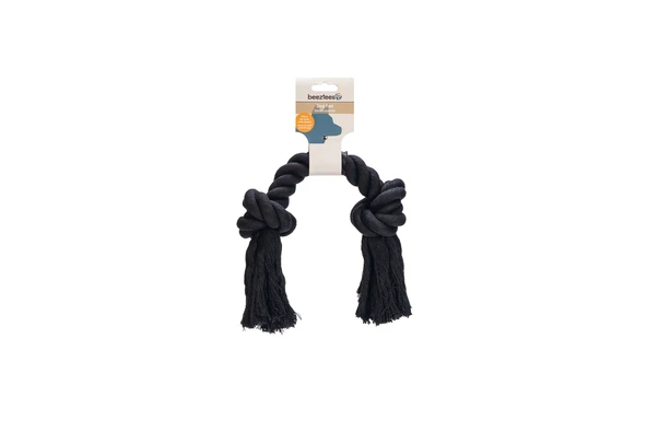 Beeztees Köpek Oyuncağı, Çift Düğümlü Diş İpi, Pamuk İplerden, Siyah, 40x8,5x7cm, 280gr - Resim 2