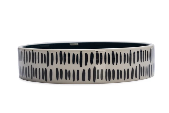 Beeztees Kedi Mama Su Kabı, Seramik, Siyah / Beyaz, 16,5cm, 300ml - Resim 2