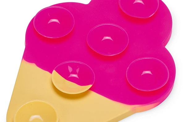 Beeztees Yavru Köpek Yaş Mama Yeme Oyuncağı, Dondurma Şeklinde, Silikon, Pembe, 21x15cm - Resim 2