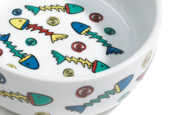 Beeztees Kedi Mama Su Kabı, Porselen, Beyaz, 11cm, 325ml - Resim 2