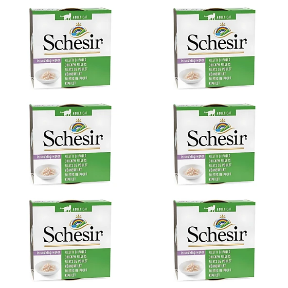 Schesir Naturel Tavuk Etli Yetişkin Kedi Konservesi 85 Gr (6 Adet)