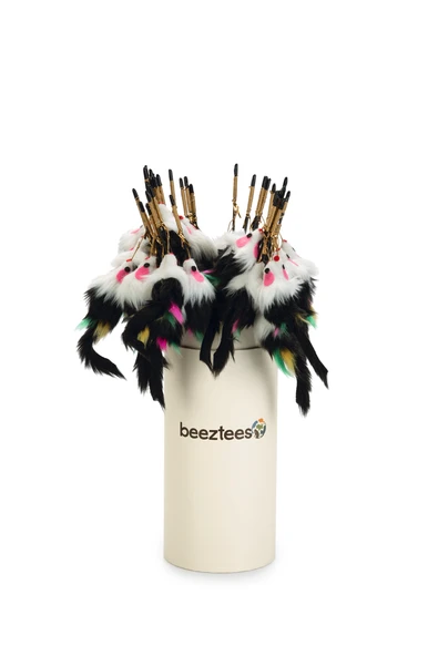 Beeztees Kedi Oltası, Peluş Fare Uc-14cm, Dayanıklı ip, 50cm - Resim 3
