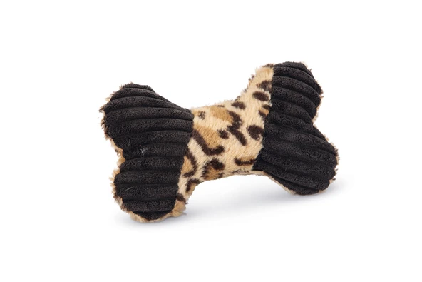 Beeztees Köpek Oyuncağı, Sesli, Kemik, Peluş, Siyah/Kahverengi, 18x13x3cm - Resim 2