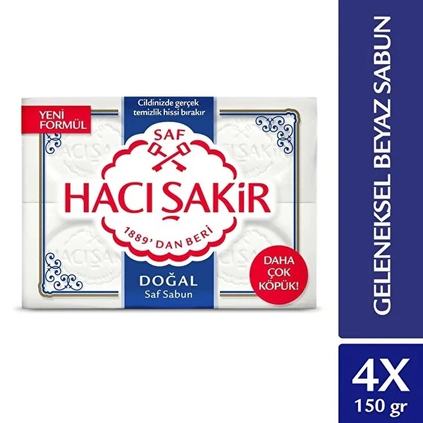 Hacı Şakir Banyo Sabunu Doğal Sabun 4x150gr