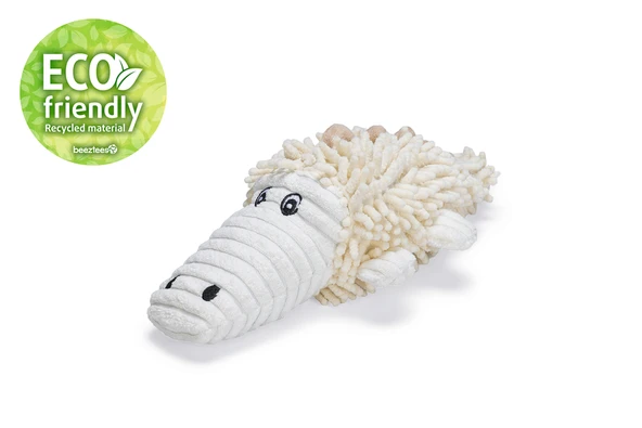 Beeztees Köpek Oyuncağı, Timsah, Peluş, Beyaz, 36x16x10cm - Resim 3