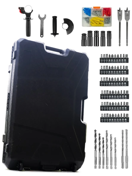 Germany Style Pro-Qt 3 Akülü 8'li Süper Set Taşlama-Matkap-Kırıcı-Bijon Sökme-Tilki Kuyruğu-Budama - 2