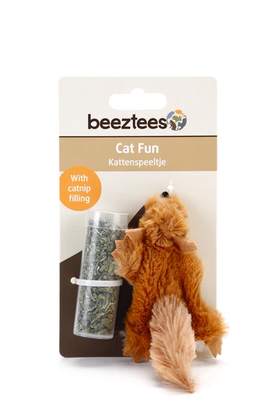 Beeztees Kedi Oyuncağı, Sincap, Kediotlu, Peluş, 14cm - Resim 2