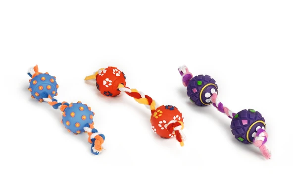 Beeztees Köpek Oyuncağı, İpli Top, Vinyl, Çeşitli Renklerde, S, Top 4,5cm - 30cm ürün görseli