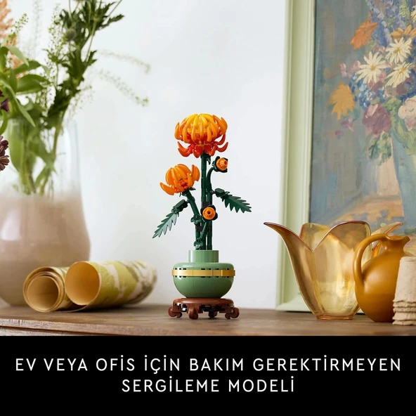 LEGO Icons Krizantem 10368 - Yetişkinler için Dekoratif Kasımpatı Çiçeği Yapım Seti, Anneler Günü Hediyesi (278 Parça) - 3