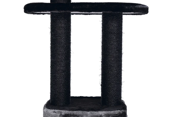 Beeztees Kedi Tırmalama ve Oyun Evi, Siyah/Gri, 50x50x120cm - Resim 6