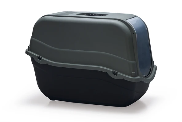 Beeztees Kapalı Kedi Tuvaleti, Koku Filtreli, Antrasit Koyu Mavi, 57x39x41cm - Resim 4