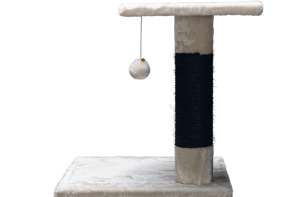 Beeztees Kedi Köşe Tırmalama ve Oyun Evi, Krem, 40x40x135cm - Resim 10